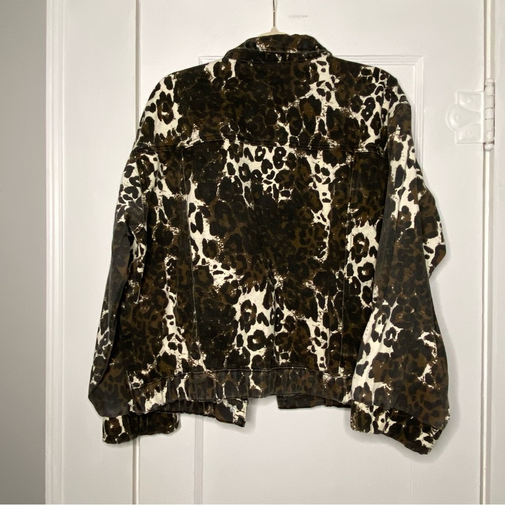 Promesa Concrete Jungle Leopard Print Denim Jacket size L NEW - Picture 9 of 14